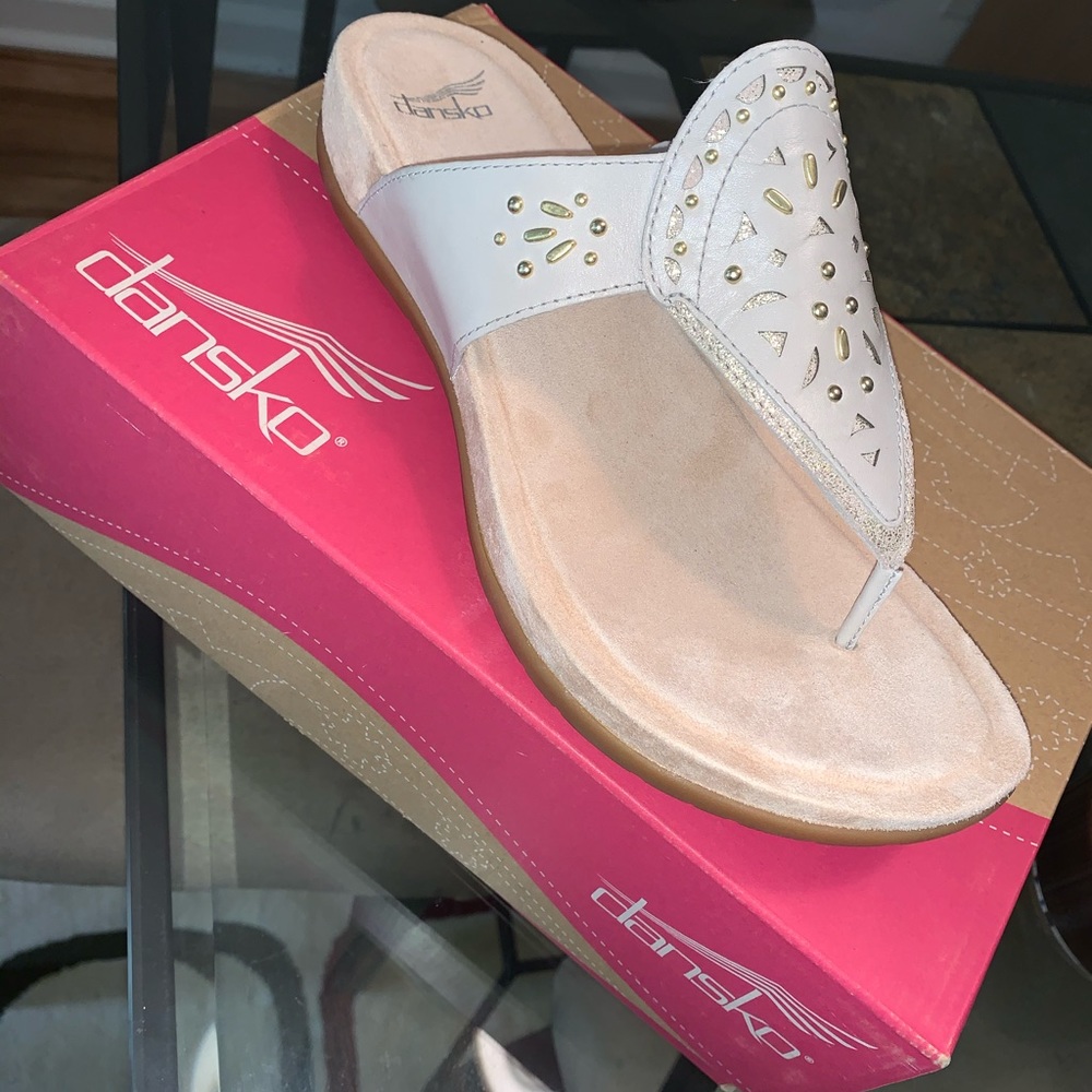 Dansko Jeweled Ivory Sandals